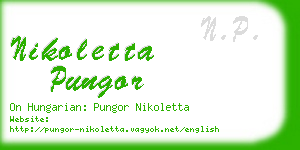 nikoletta pungor business card